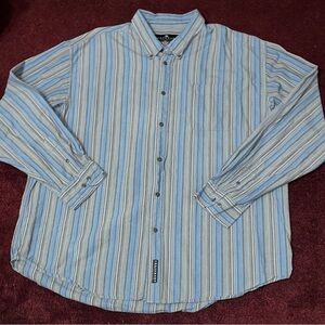 Classic Blue Striped Men's Button Down Shirt